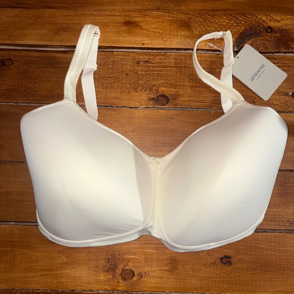 Amoena Mara SB Bra Womens 38G Off-White Pocketed Mastectomy Wireless 44534